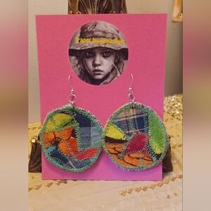 Handcrafted Patchwork Multicolor Earrings